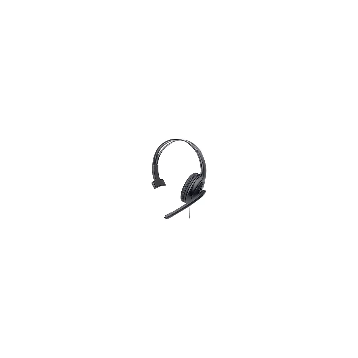 Manhattan Mono Over-Ear Headset (USB), Microphone Boom (padded), Retail Box Packaging, Adjustable Headband, In-Line Volume Control, Ear Cushion, USB-A for both sound and mic use, cable 1.5m, Three Year Warranty - Headset