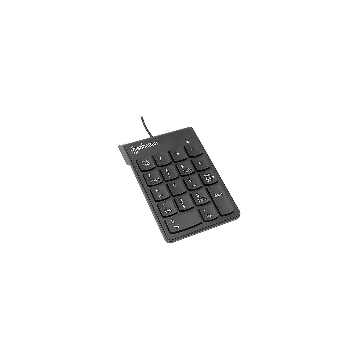 Manhattan Numeric Keypad, Wired, USB-A, 18 Full Size Keys, Black, Membrane Key Switches, Windows and Mac, Three Year Warranty, Blister - Tastenfeld - USB - Schwarz