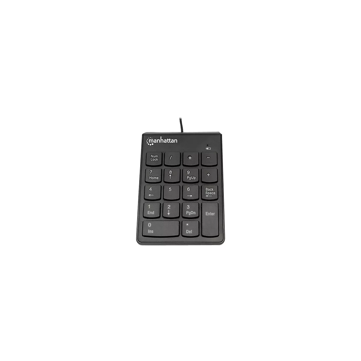 Manhattan Numeric Keypad, Wired, USB-A, 18 Full Size Keys, Black, Membrane Key Switches, Windows and Mac, Three Year Warranty, Blister - Tastenfeld - USB - Schwarz