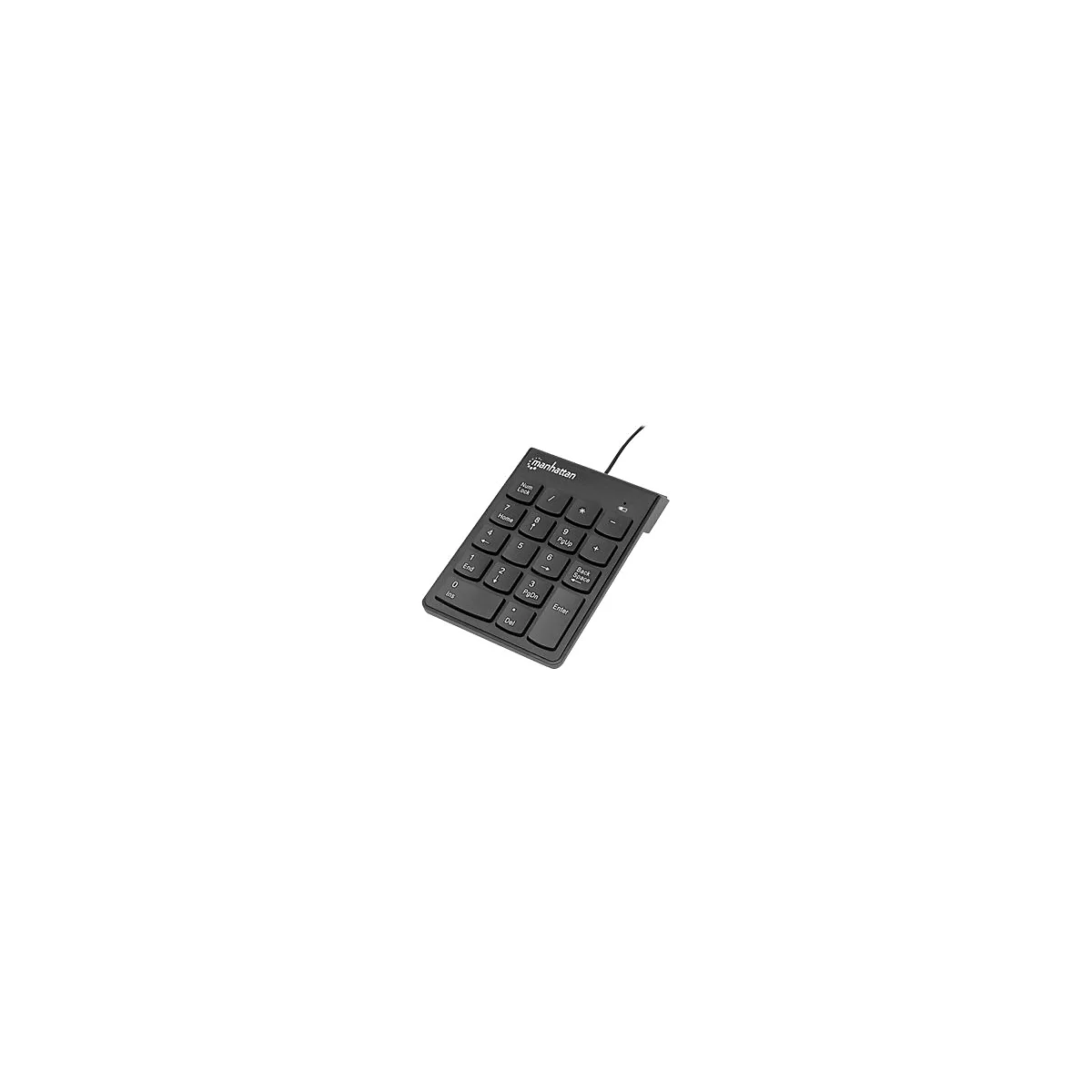 Manhattan Numeric Keypad, Wired, USB-A, 18 Full Size Keys, Black, Membrane Key Switches, Windows and Mac, Three Year Warranty, Blister - Tastenfeld - USB - Schwarz