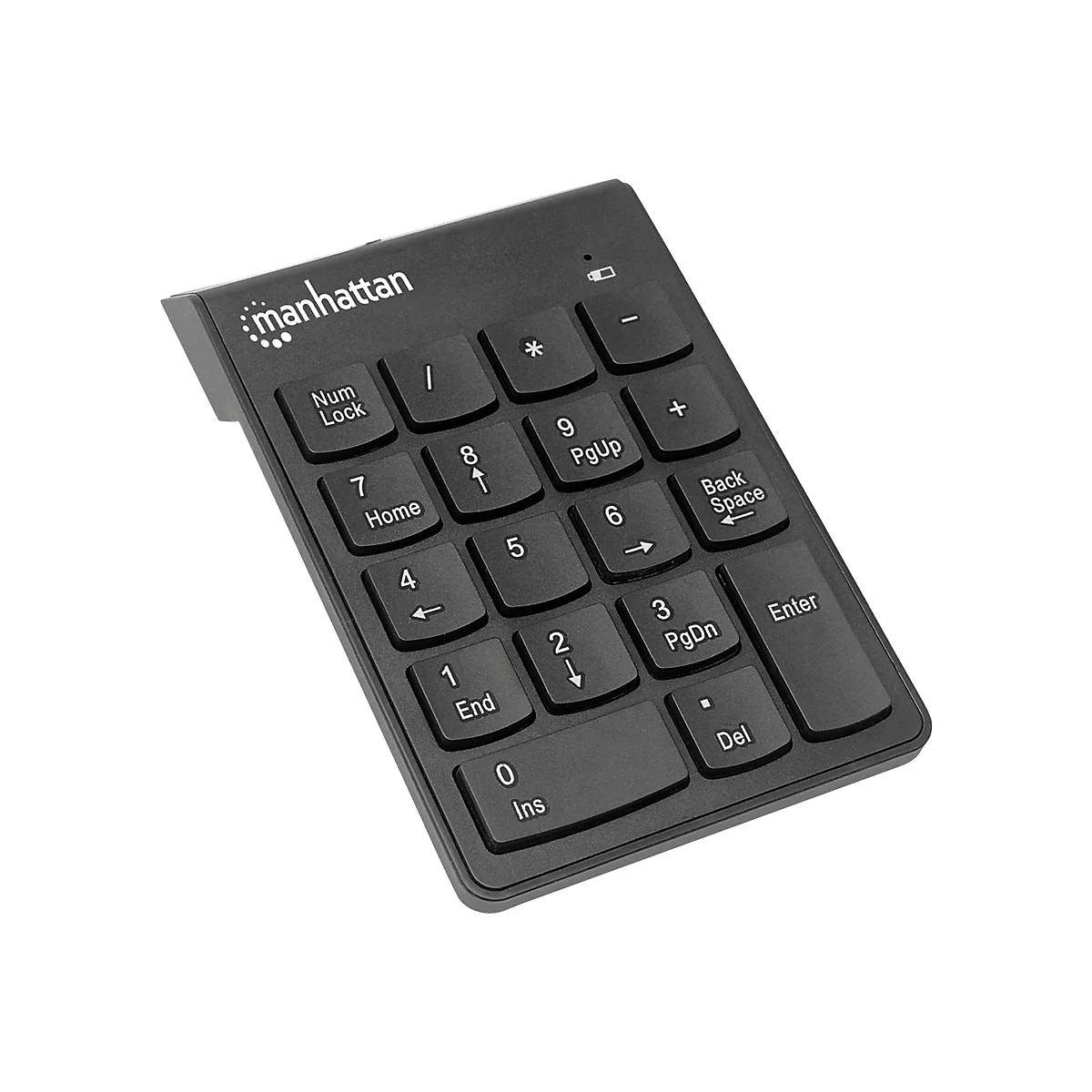 Manhattan Numeric Keypad, Wireless (2.4GHz), USB-A Micro Receiver, 18 Full Size Keys, Black, Membrane Key Switches, Auto Power Management, Range 10m, AAA Battery (included), Windows and Mac, Three Year Warranty, Blister - Tastenfeld - kabellos - 2...