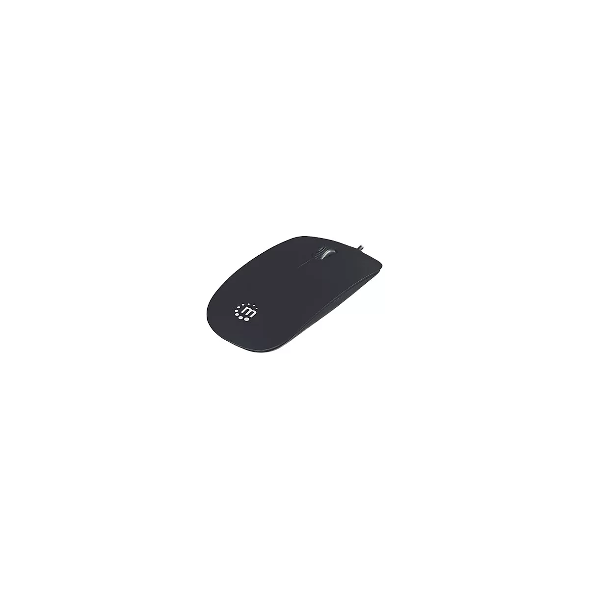 Manhattan Silhouette Sculpted USB Wired Mouse, Black, 1000dpi, USB-A, Optical, Lightweight, Flat, Three Button with Scroll Wheel, Three Year Warranty, Blister - Maus - rechts- und linkshändig - optisch - 3 Tasten - kabelgebunden