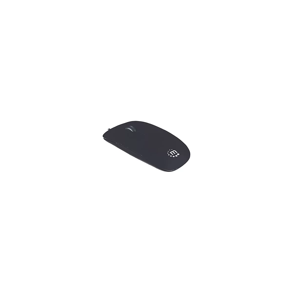 Manhattan Silhouette Sculpted USB Wired Mouse, Black, 1000dpi, USB-A, Optical, Lightweight, Flat, Three Button with Scroll Wheel, Three Year Warranty, Blister - Maus - rechts- und linkshändig - optisch - 3 Tasten - kabelgebunden