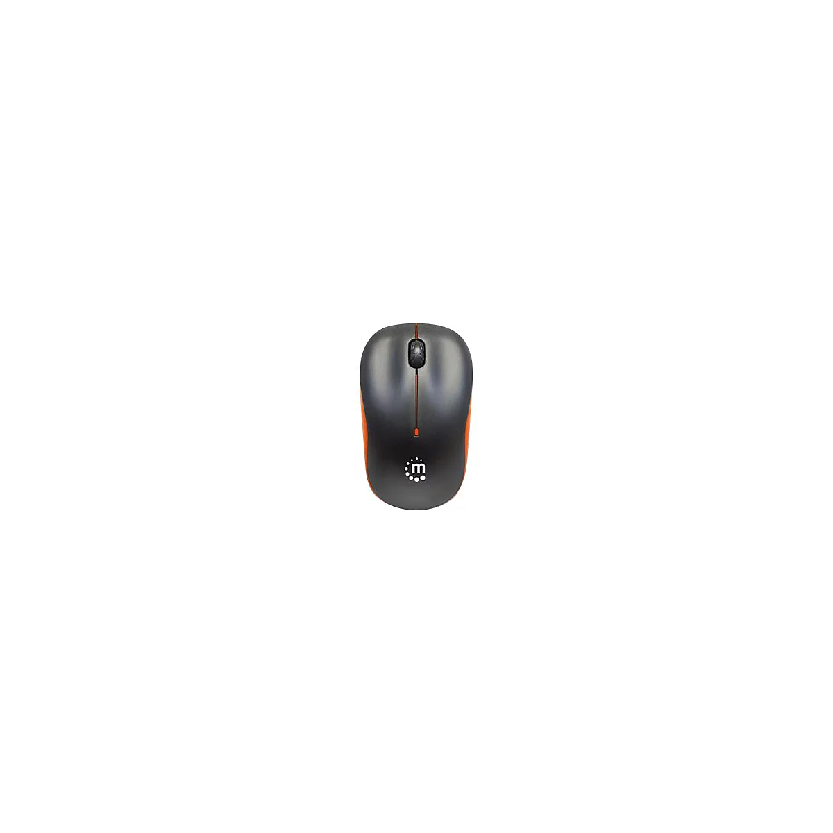 Manhattan Success Wireless Mouse, Black/Orange, 1000dpi, 2.4Ghz (up to 10m), USB, Optical, Three Button with Scroll Wheel, USB micro receiver, AA battery (included), Low friction base, Three Year Warranty, Blister - Maus - RF - Schwarz/Orange