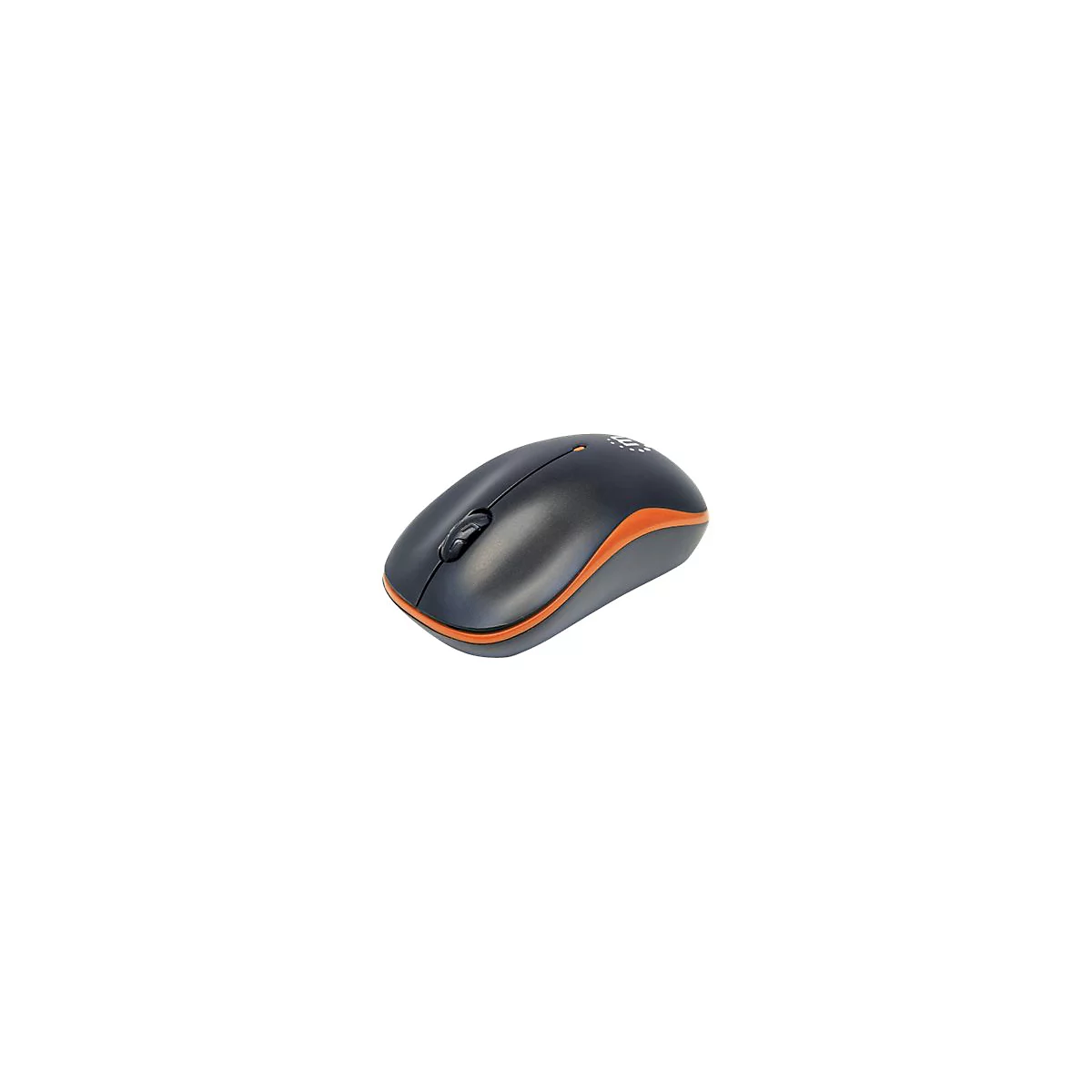 Manhattan Success Wireless Mouse, Black/Orange, 1000dpi, 2.4Ghz (up to 10m), USB, Optical, Three Button with Scroll Wheel, USB micro receiver, AA battery (included), Low friction base, Three Year Warranty, Blister - Maus - RF - Schwarz/Orange