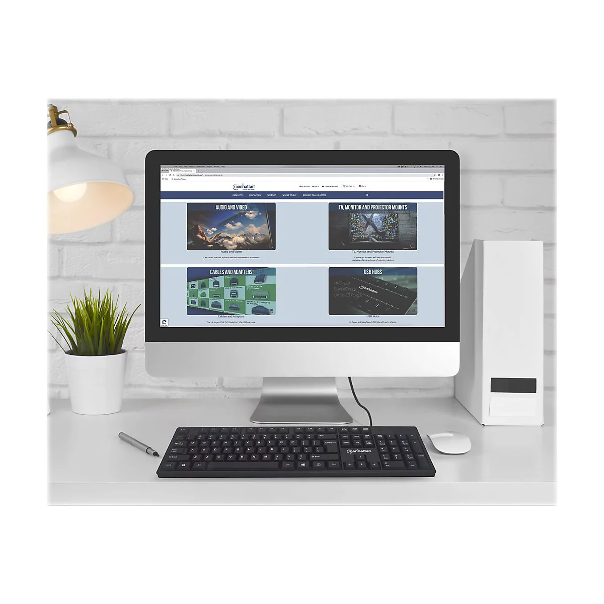 Manhattan - Tastatur - USB - Schwarz - retail