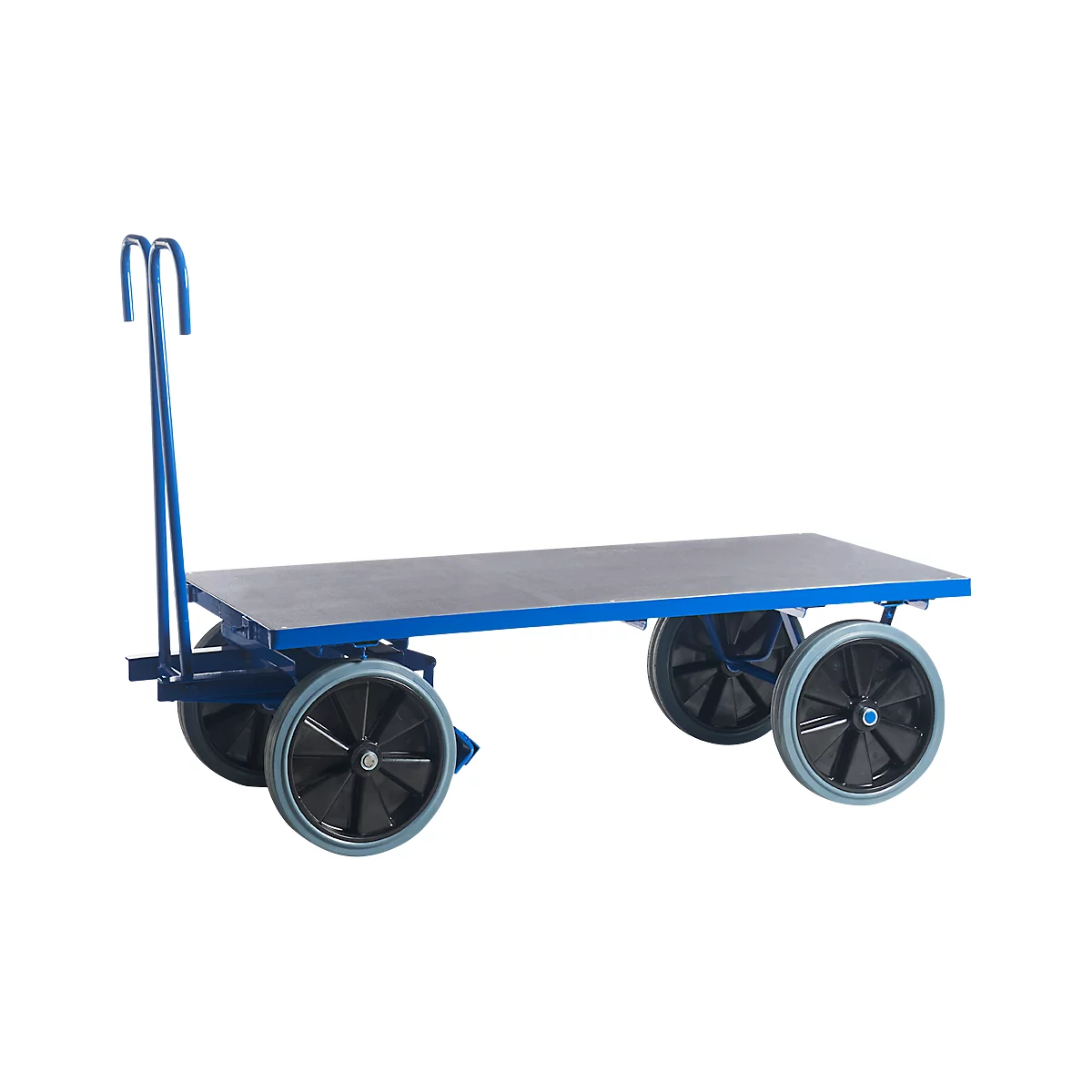 Manual platform trolley, without sides, 1000 x 700 mm, solid rubber
