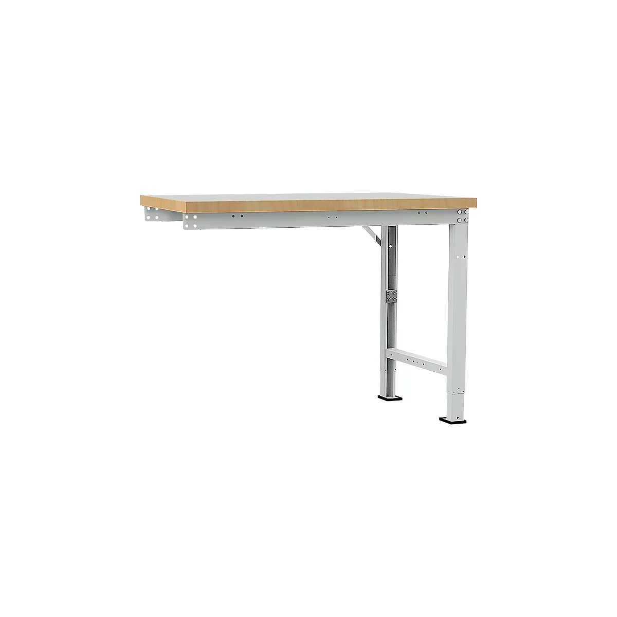 Manuflex aanbouw-werkbank Profi speciaal, tafelblad kunststof, 1250 x 700 mm, lichtgrijs