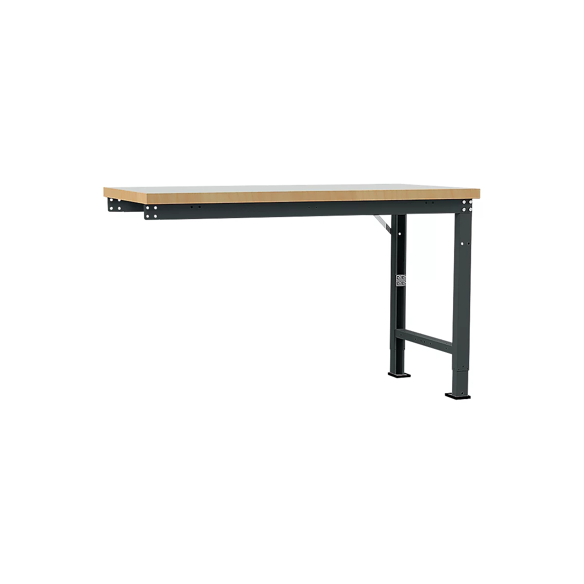 Manuflex aanbouw-werkbank Profi speciaal, tafelblad kunststof, 1500 x 700 mm, antraciet