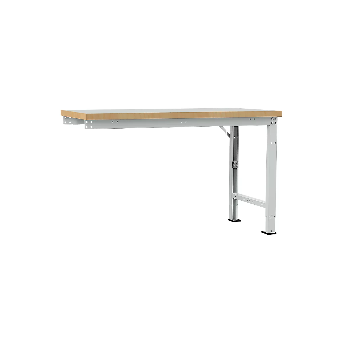 Manuflex aanbouw-werkbank Profi speciaal, tafelblad kunststof, 1500 x 700 mm, lichtgrijs