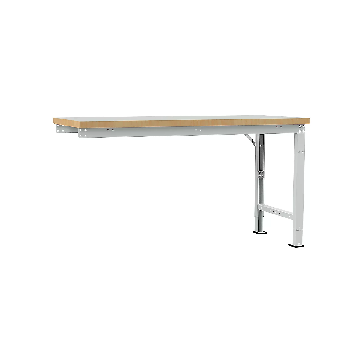 Manuflex aanbouw-werkbank Profi speciaal, tafelblad kunststof, 1750 x 700 mm, lichtgrijs