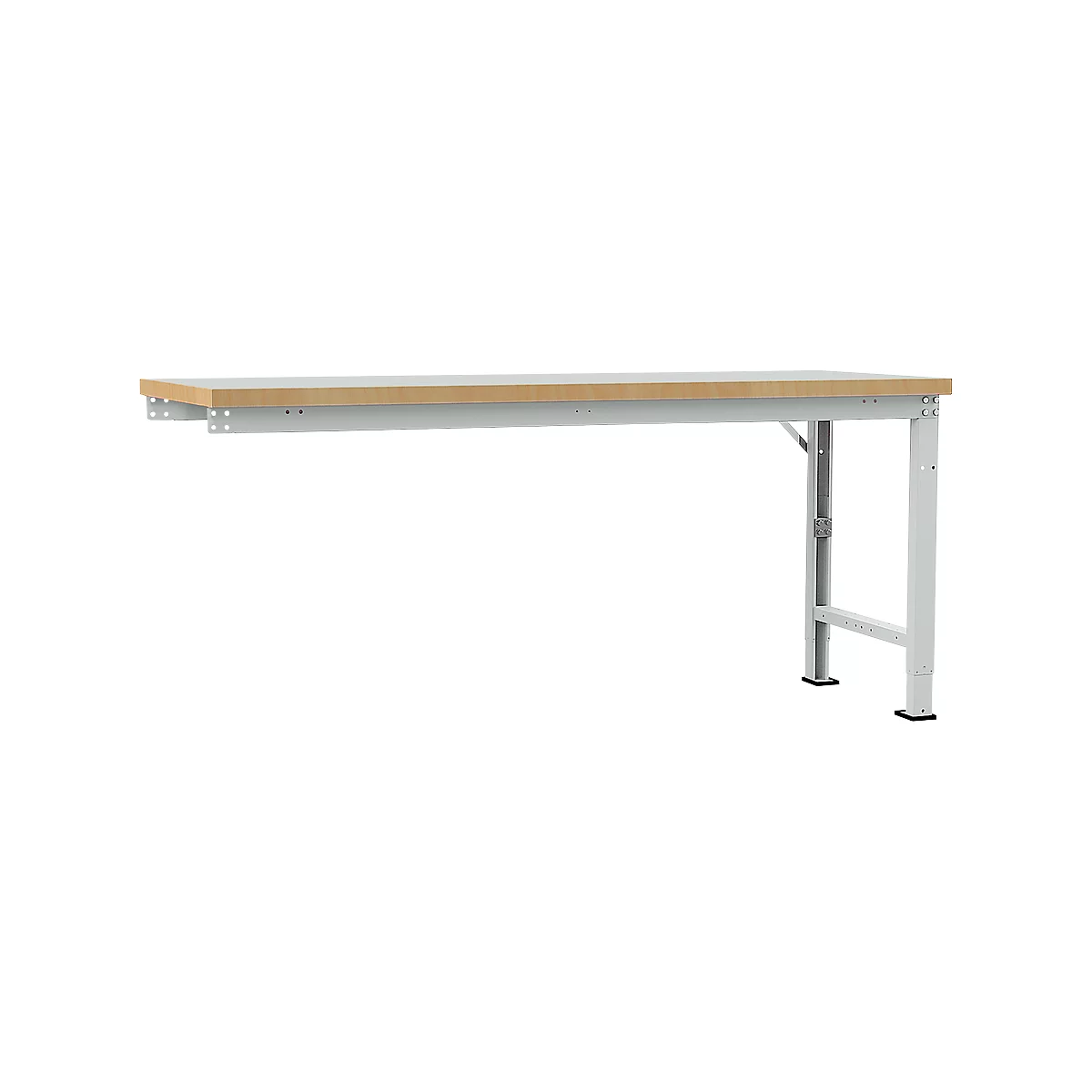 Manuflex aanbouw-werkbank Profi speciaal, tafelblad kunststof, 2000 x 700 mm, lichtgrijs