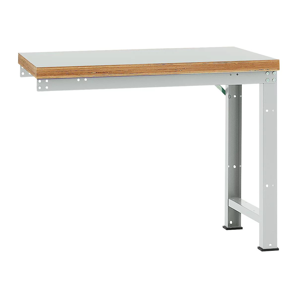 Manuflex aanbouw-werkbank Profi standaard, tafelblad kunststof, 1250 x 700 mm, lichtgrijs