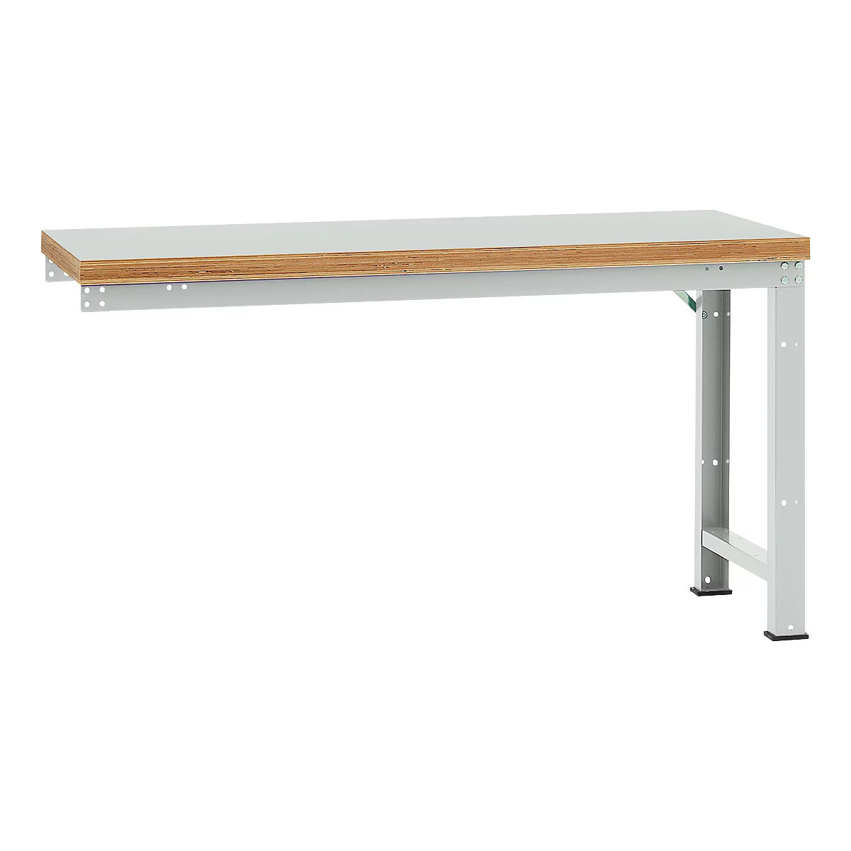 Manuflex aanbouw-werkbank Profi standaard, tafelblad kunststof, 1750 x 700 mm, lichtgrijs
