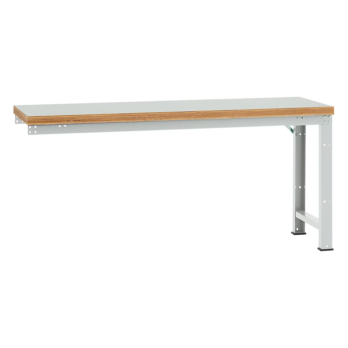 Manuflex aanbouw-werkbank Profi standaard, tafelblad kunststof, 2000 x 700 mm, lichtgrijs