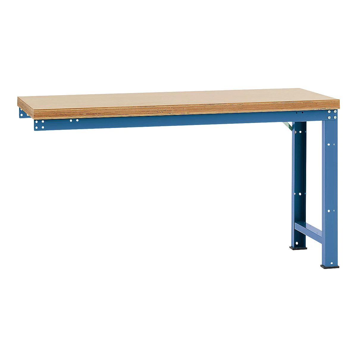 Manuflex aanbouw-werkbank Profi standaard, tafelblad multiplex, 1750 x 700 mm, briljantblauw