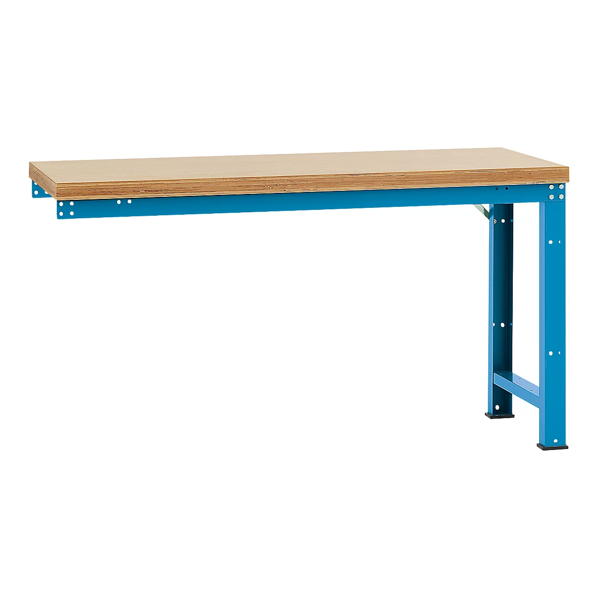 Manuflex aanbouw-werkbank Profi standaard, tafelblad multiplex, 1750 x 700 mm, lichtblauw