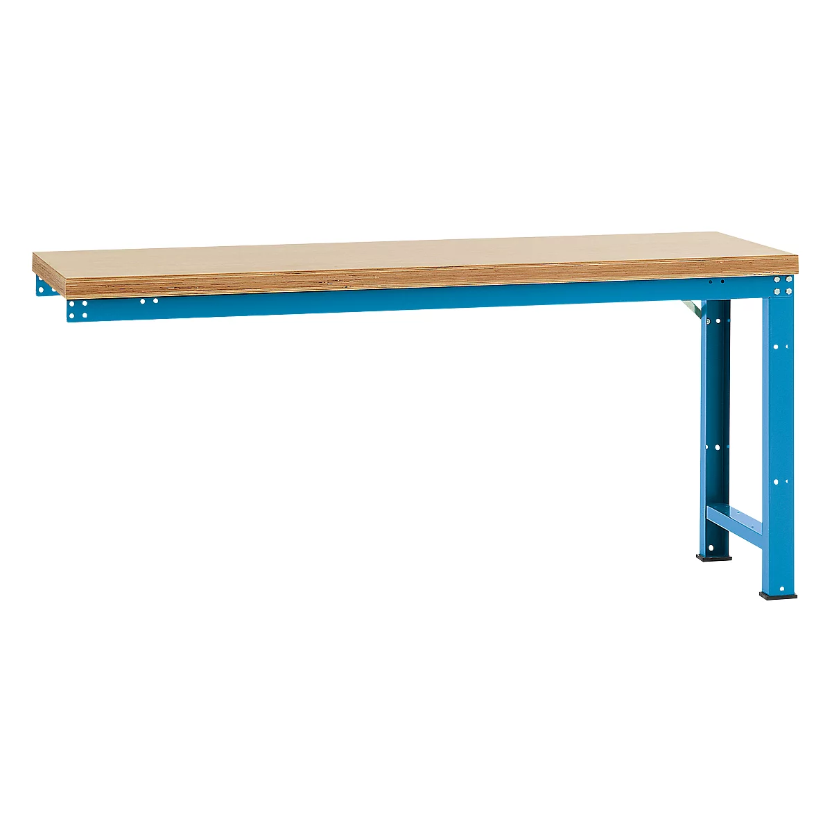 Manuflex aanbouw-werkbank Profi standaard, tafelblad multiplex, 2000 x 700 mm, lichtblauw