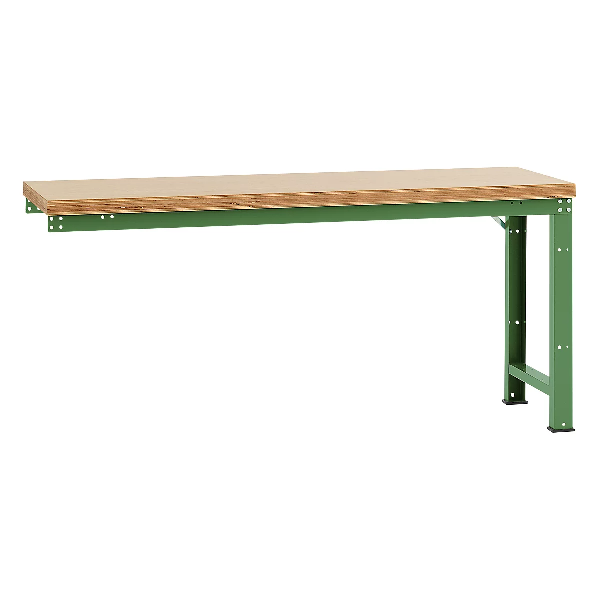Manuflex aanbouw-werkbank Profi standaard, tafelblad multiplex, 2000 x 700 mm, resedagroen