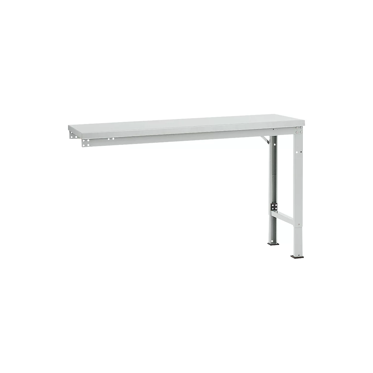 Manuflex aanbouwtafel UNIVERSAL Speciaal, 1500 x 800 mm, kunststof lichtgrijs, lichtgrijs