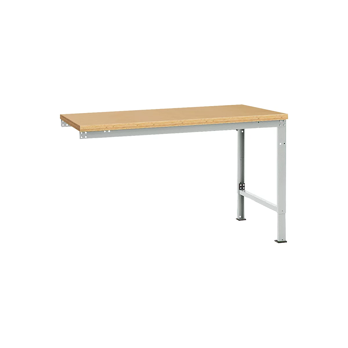 Manuflex aanbouwtafel UNIVERSAL Speciaal, tafelblad multiplex, 1500 x 1000, lichtgrijs