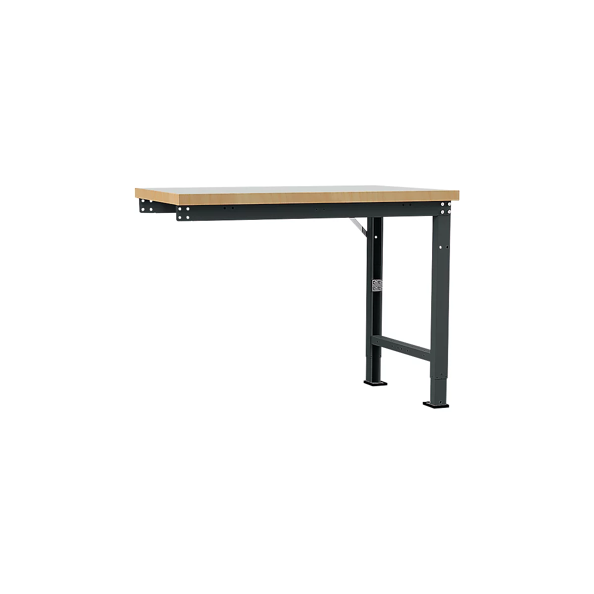 Manuflex Anbauwerkbank Profi Spezial, Tischplatte Kunststoff, 1250 x 700 mm, anthrazit