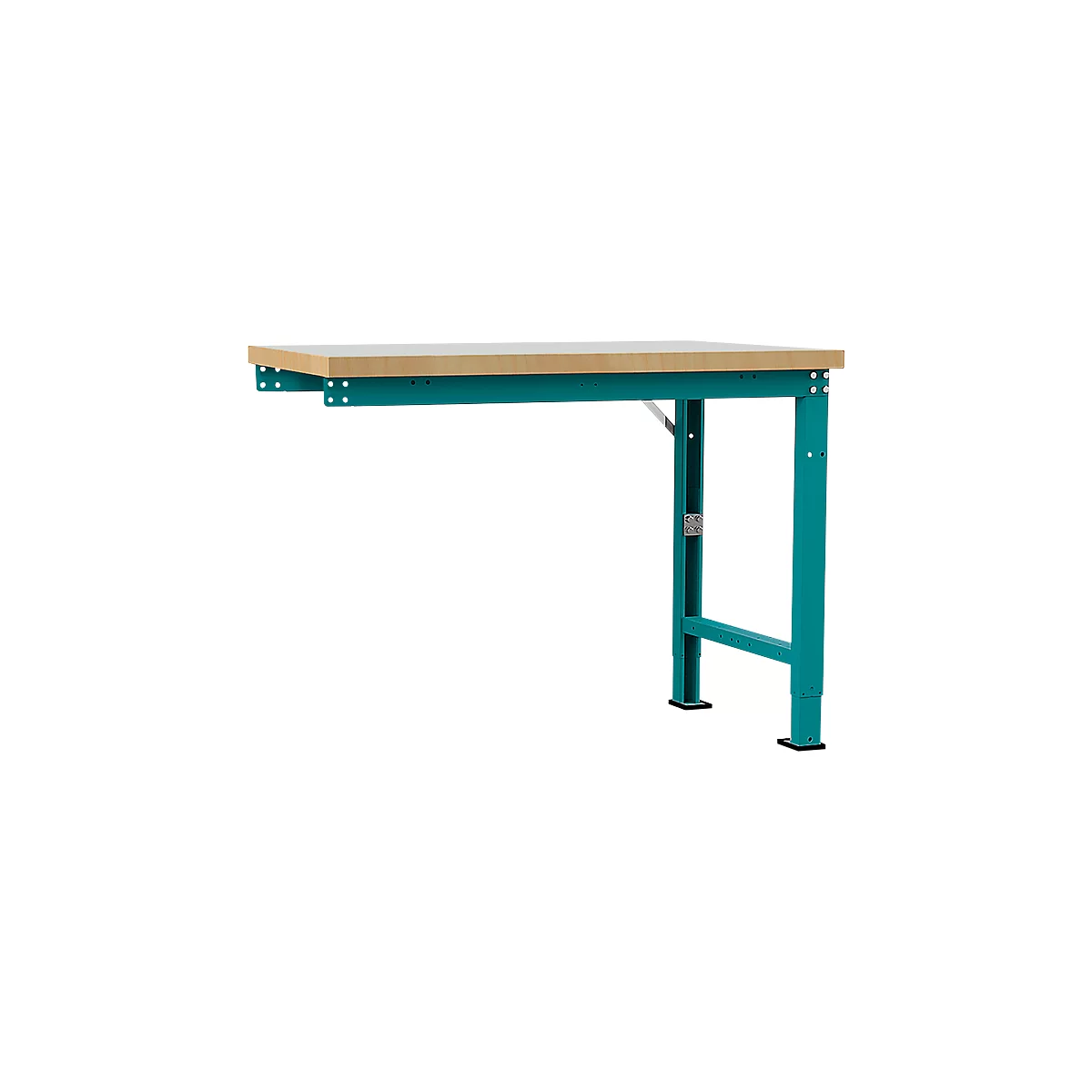 Manuflex Anbauwerkbank Profi Spezial, Tischplatte Kunststoff, 1250 x 700 mm, wasserblau