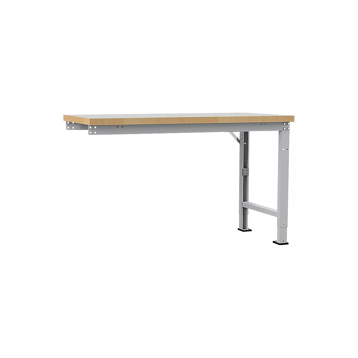 Manuflex Anbauwerkbank Profi Spezial, Tischplatte Kunststoff, 1500 x 700 mm, alusilber