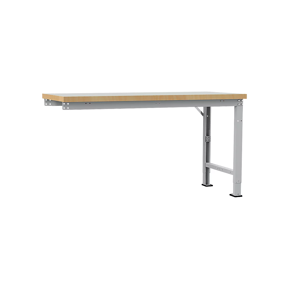 Manuflex Anbauwerkbank Profi Spezial, Tischplatte Kunststoff, 1750 x 700 mm, alusilber