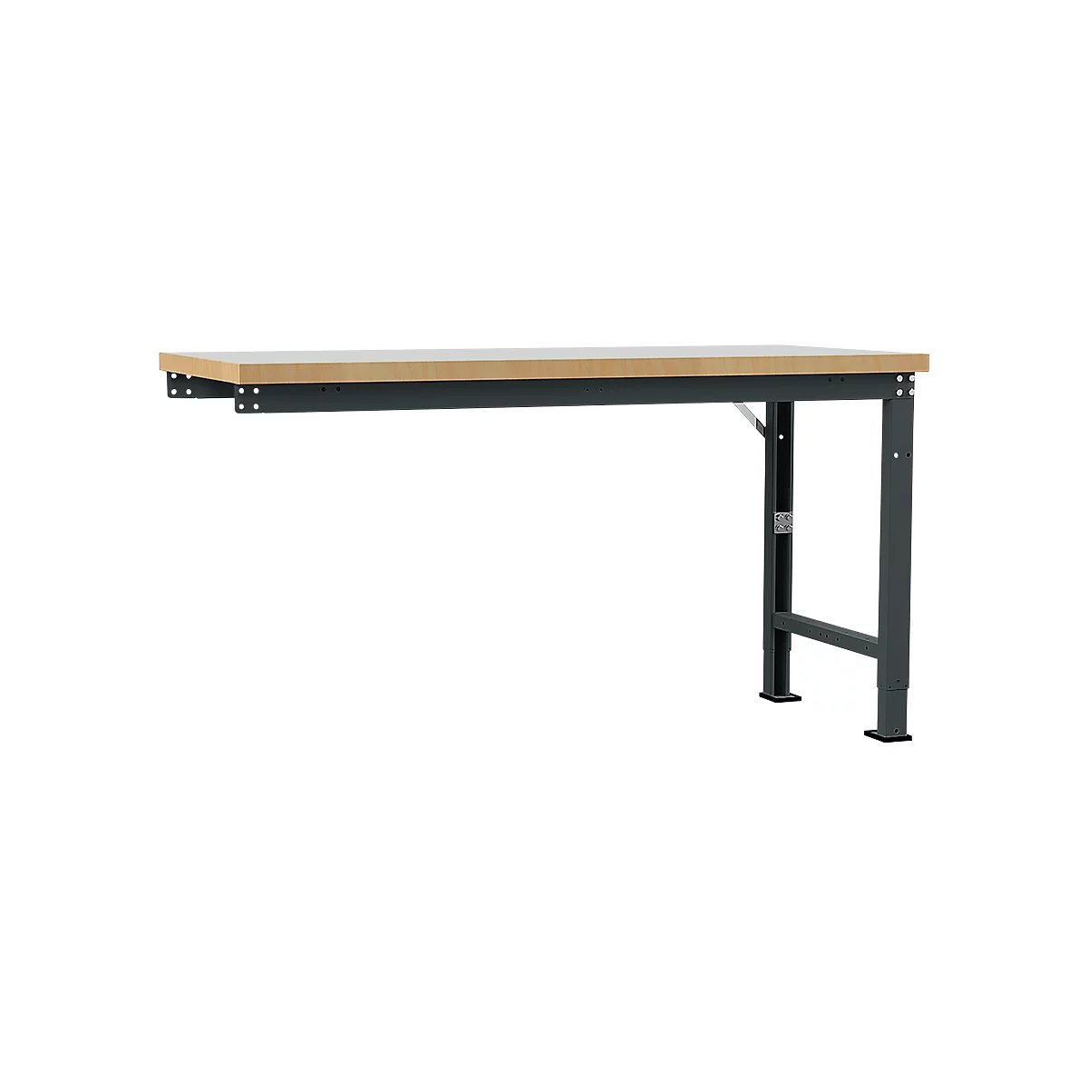 Manuflex Anbauwerkbank Profi Spezial, Tischplatte Kunststoff, 1750 x 700 mm, anthrazit