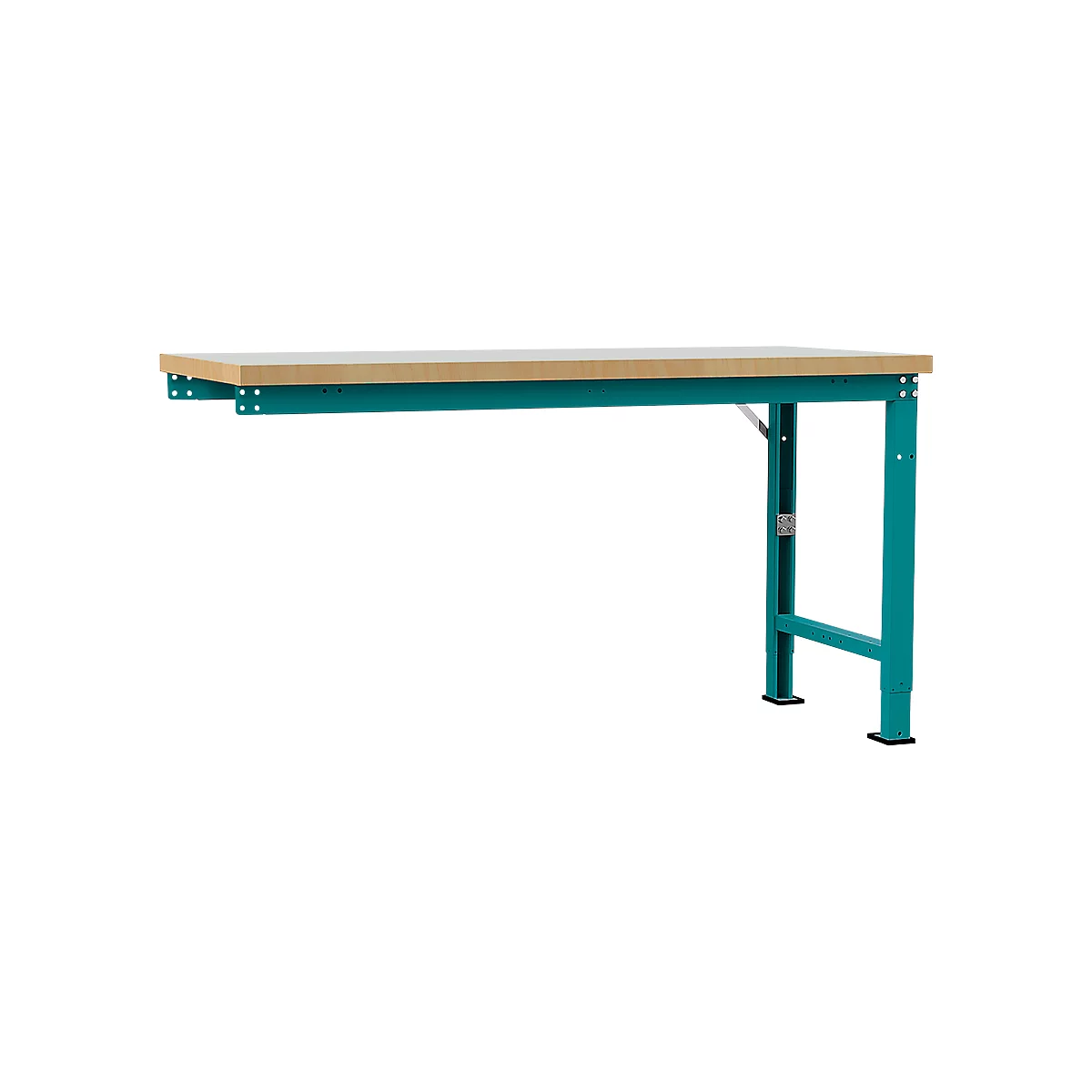 Manuflex Anbauwerkbank Profi Spezial, Tischplatte Kunststoff, 1750 x 700 mm, wasserblau