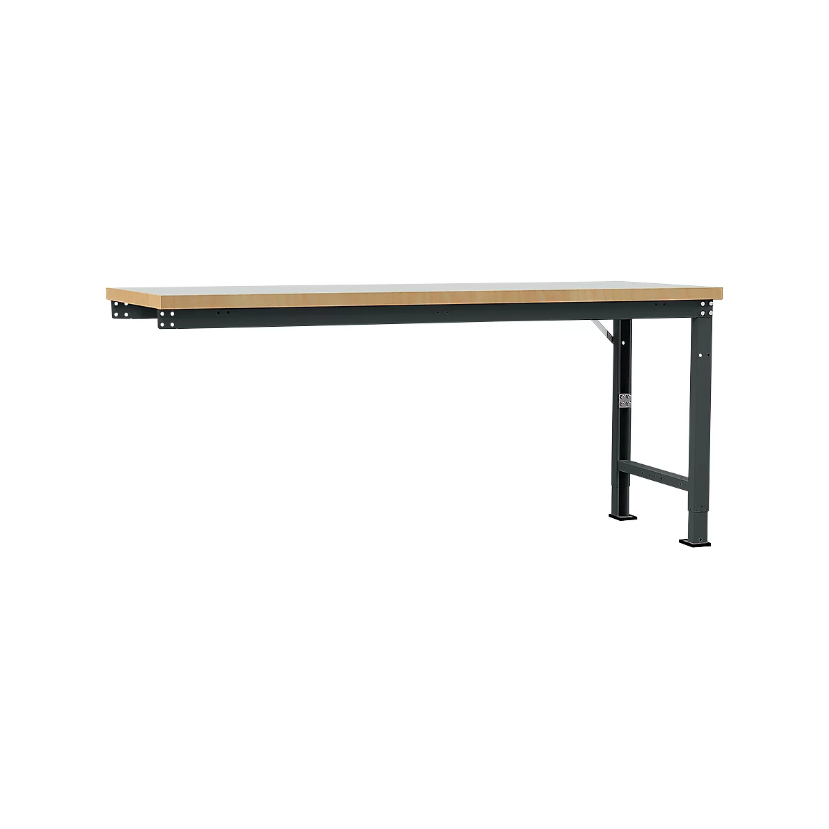 Manuflex Anbauwerkbank Profi Spezial, Tischplatte Kunststoff, 2000 x 700 mm, anthrazit