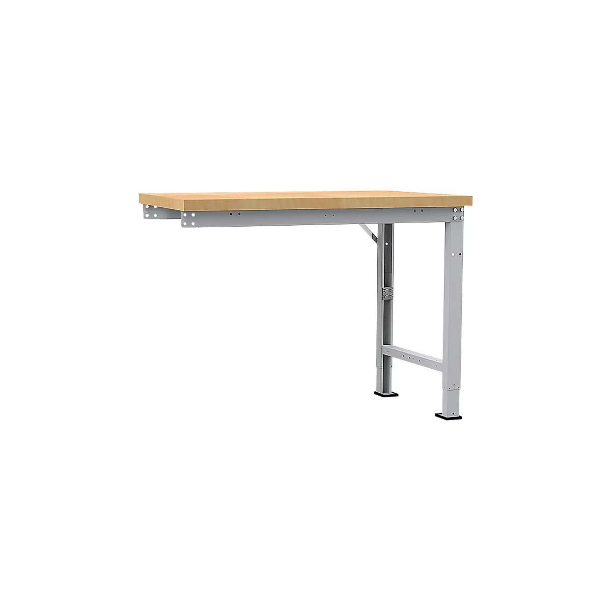 Manuflex Anbauwerkbank Profi Spezial, Tischplatte Multiplex, 1250 x 700 mm, alusilber