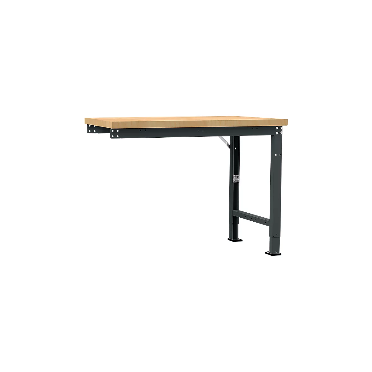 Manuflex Anbauwerkbank Profi Spezial, Tischplatte Multiplex, 1250 x 700 mm, anthrazit