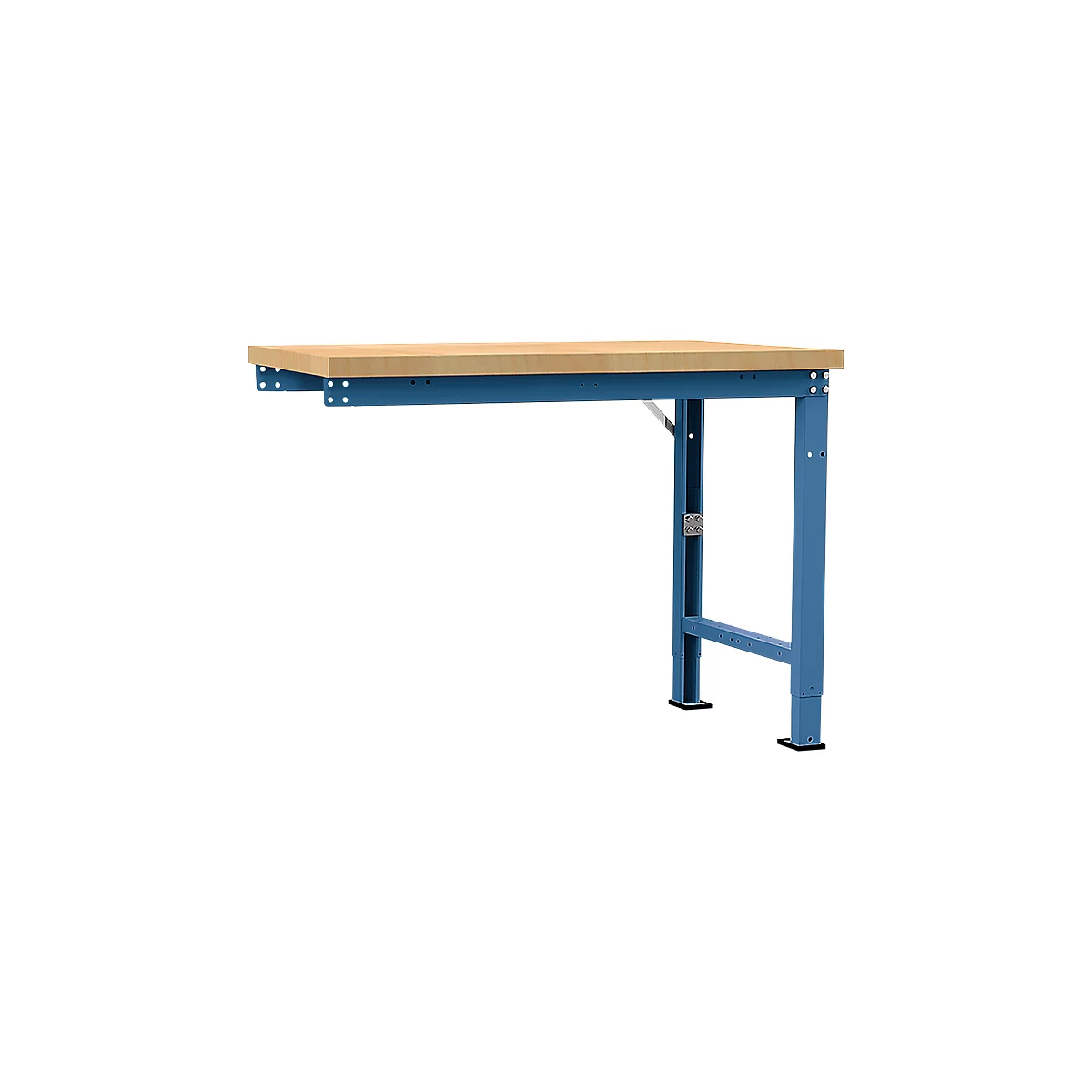 Manuflex Anbauwerkbank Profi Spezial, Tischplatte Multiplex, 1250 x 700 mm, brillantblau