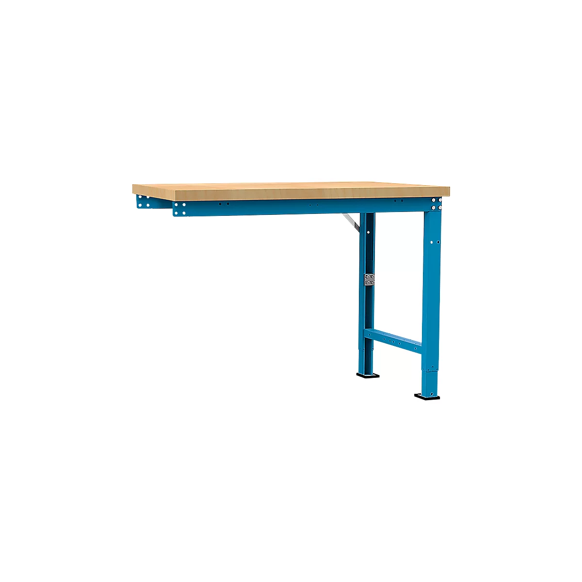 Manuflex Anbauwerkbank Profi Spezial, Tischplatte Multiplex, 1250 x 700 mm, lichtblau