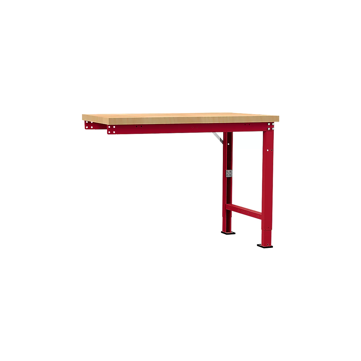 Manuflex Anbauwerkbank Profi Spezial, Tischplatte Multiplex, 1250 x 700 mm, rubinrot