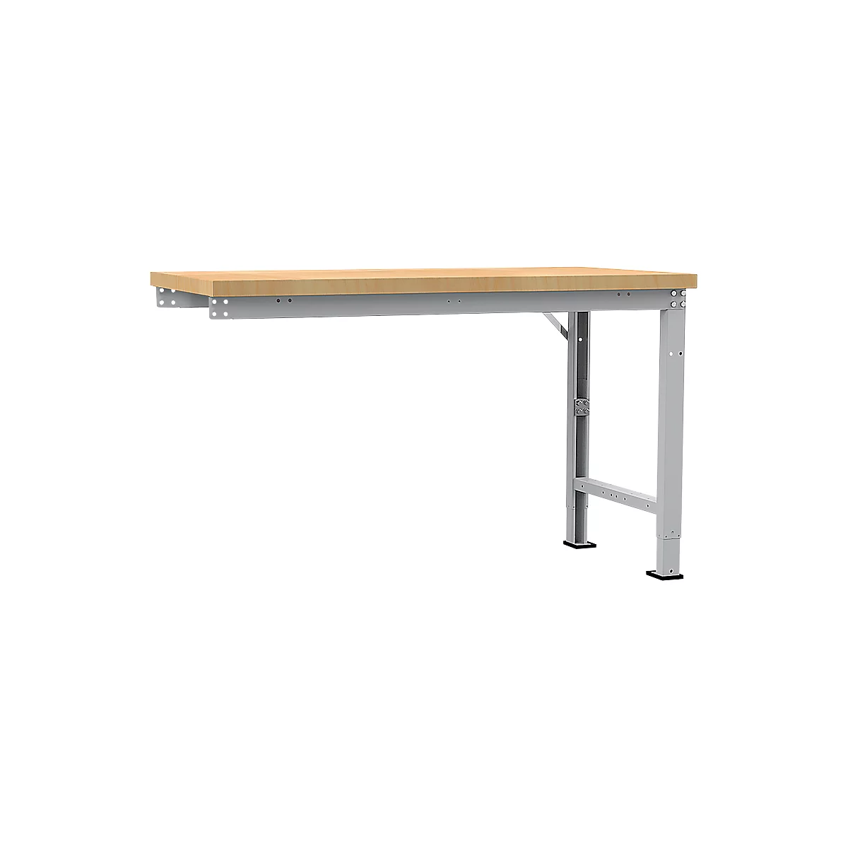 Manuflex Anbauwerkbank Profi Spezial, Tischplatte Multiplex, 1500 x 700 mm, alusilber