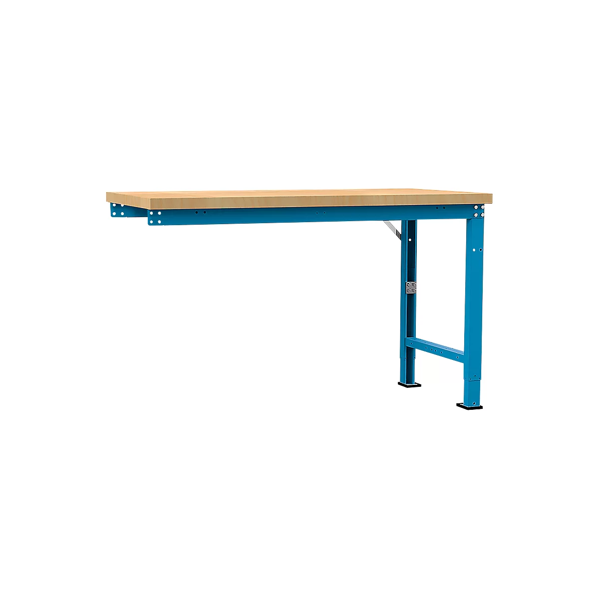 Manuflex Anbauwerkbank Profi Spezial, Tischplatte Multiplex, 1500 x 700 mm, lichtblau