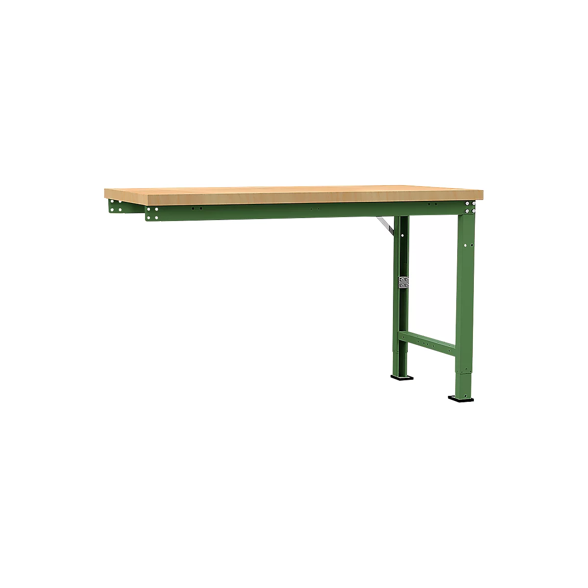 Manuflex Anbauwerkbank Profi Spezial, Tischplatte Multiplex, 1500 x 700 mm, resedagrün