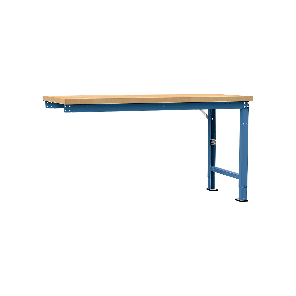 Manuflex Anbauwerkbank Profi Spezial, Tischplatte Multiplex, 1750 x 700 mm, brillantblau