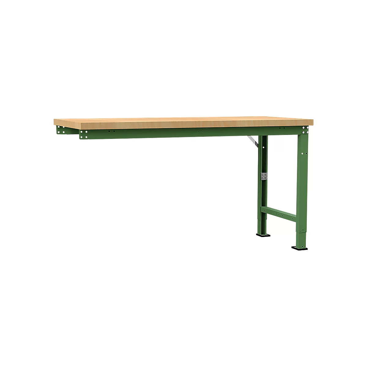 Manuflex Anbauwerkbank Profi Spezial, Tischplatte Multiplex, 1750 x 700 mm, resedagrün