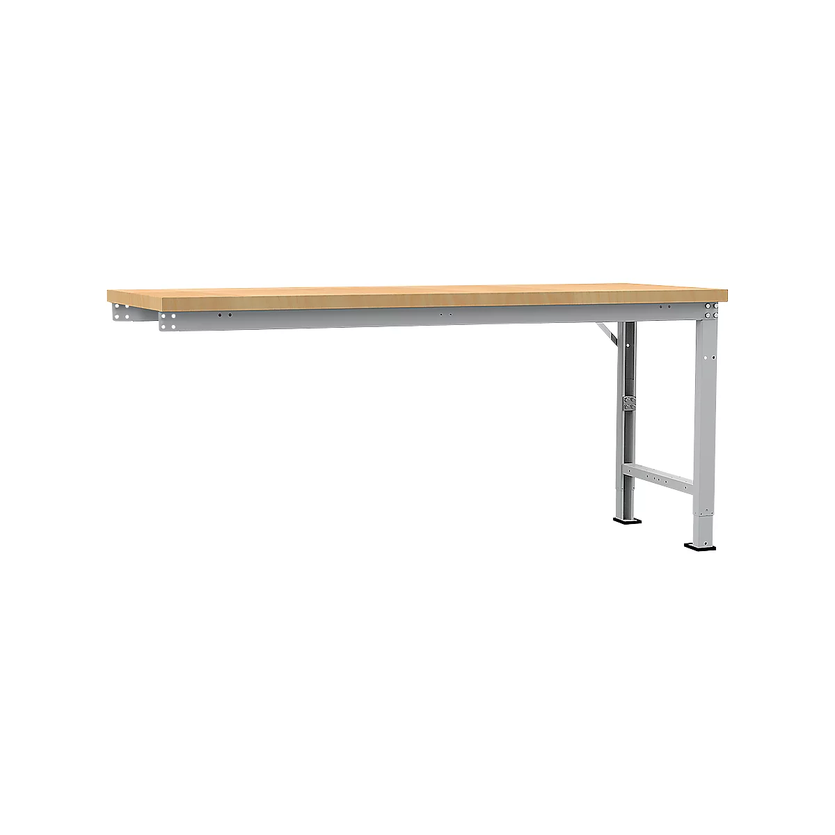 Manuflex Anbauwerkbank Profi Spezial, Tischplatte Multiplex, 2000 x 700 mm, alusilber