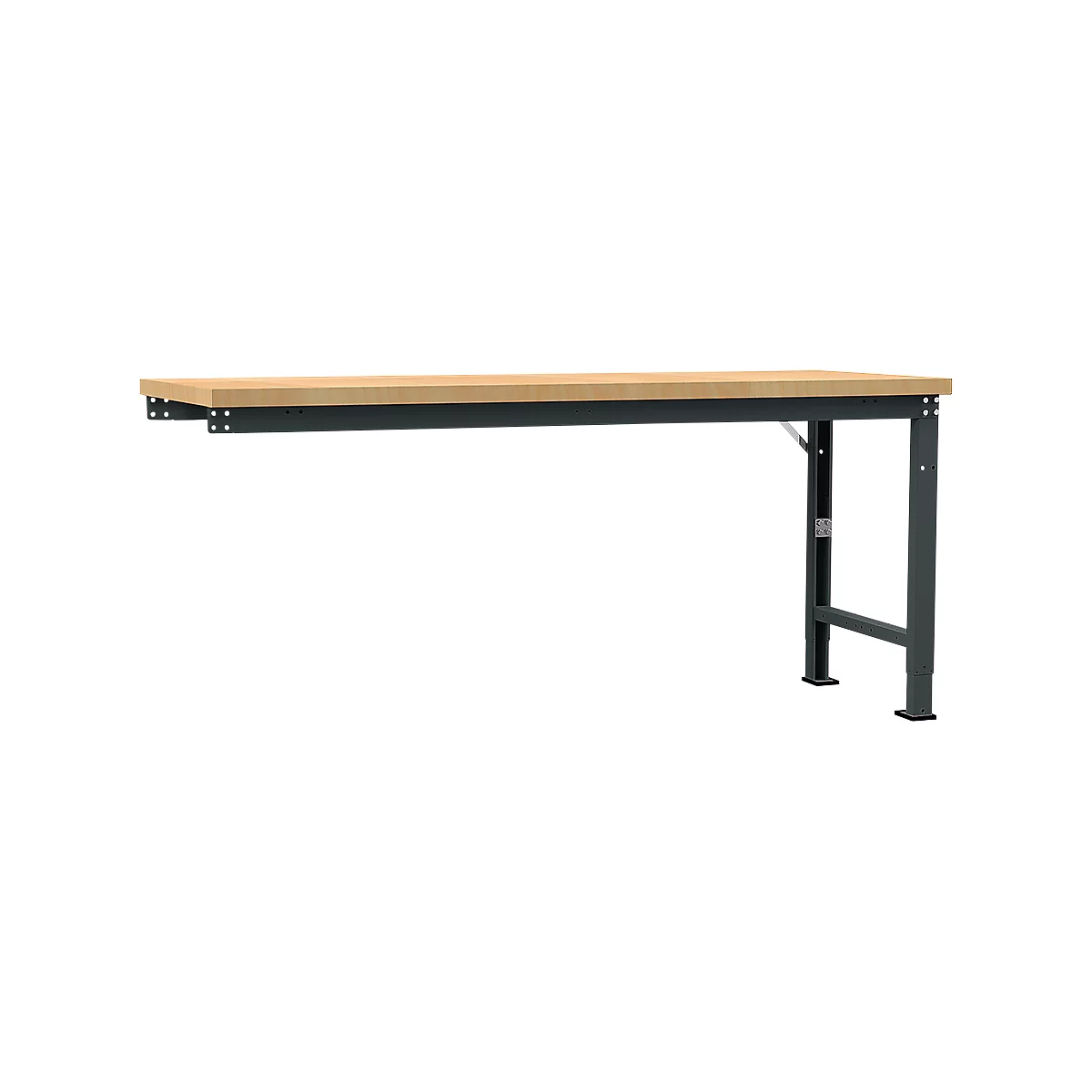 Manuflex Anbauwerkbank Profi Spezial, Tischplatte Multiplex, 2000 x 700 mm, anthrazit