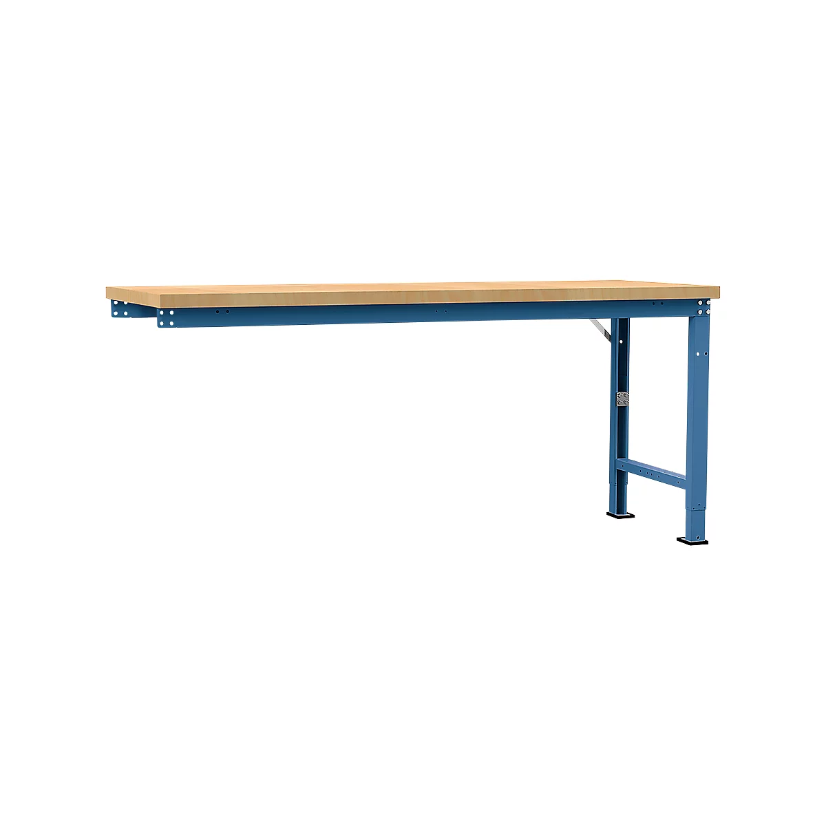 Manuflex Anbauwerkbank Profi Spezial, Tischplatte Multiplex, 2000 x 700 mm, brillantblau