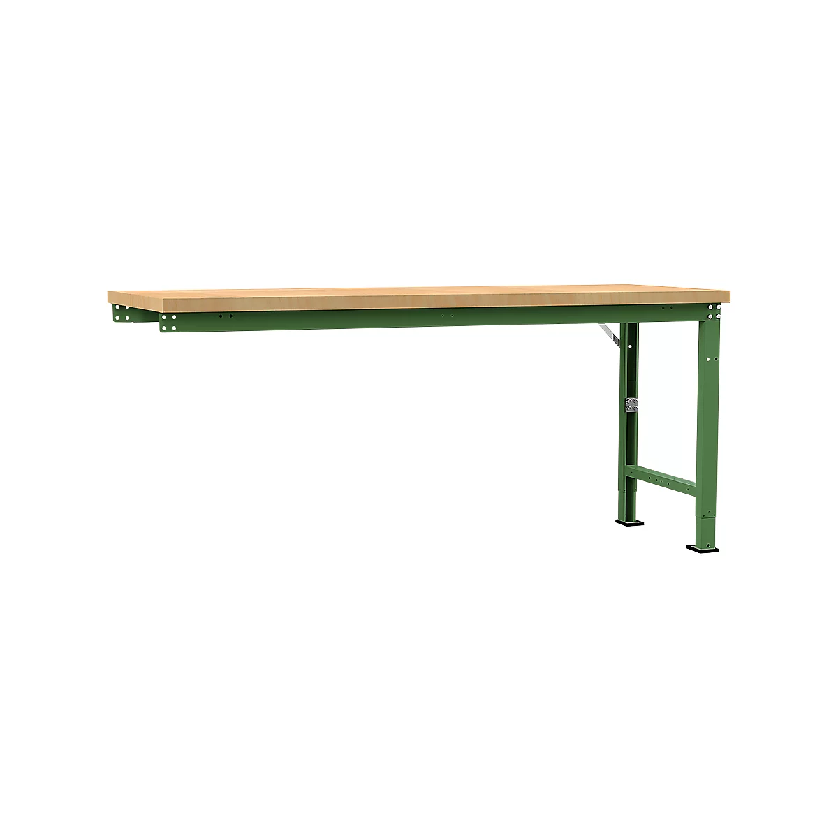 Manuflex Anbauwerkbank Profi Spezial, Tischplatte Multiplex, 2000 x 700 mm, resedagrün