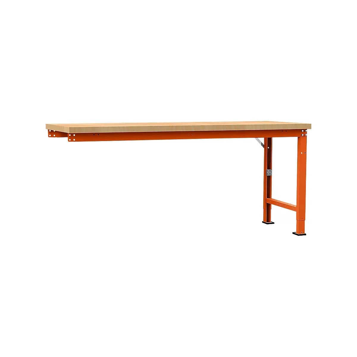 Manuflex Anbauwerkbank Profi Spezial, Tischplatte Multiplex, 2000 x 700 mm, rotorange