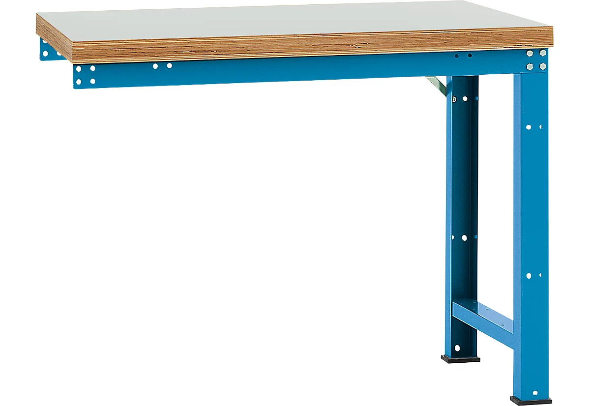 Manuflex Anbauwerkbank Profi Standard, Tischplatte Kunststoff, 1250 x 700 mm, lichtblau