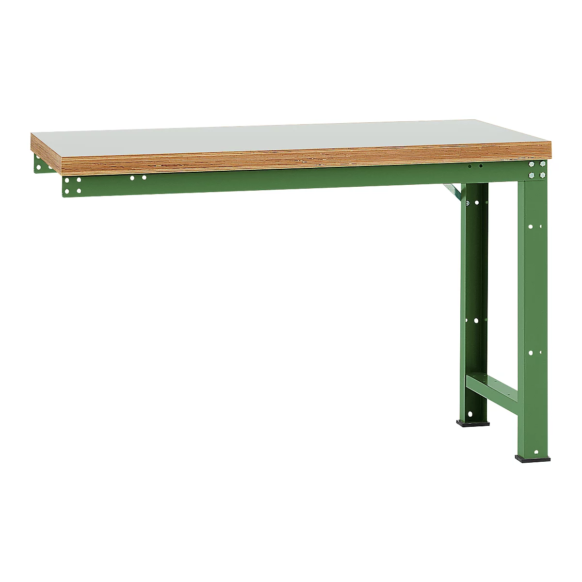 Manuflex Anbauwerkbank Profi Standard, Tischplatte Kunststoff, 1500 x 700 mm, resedagrün