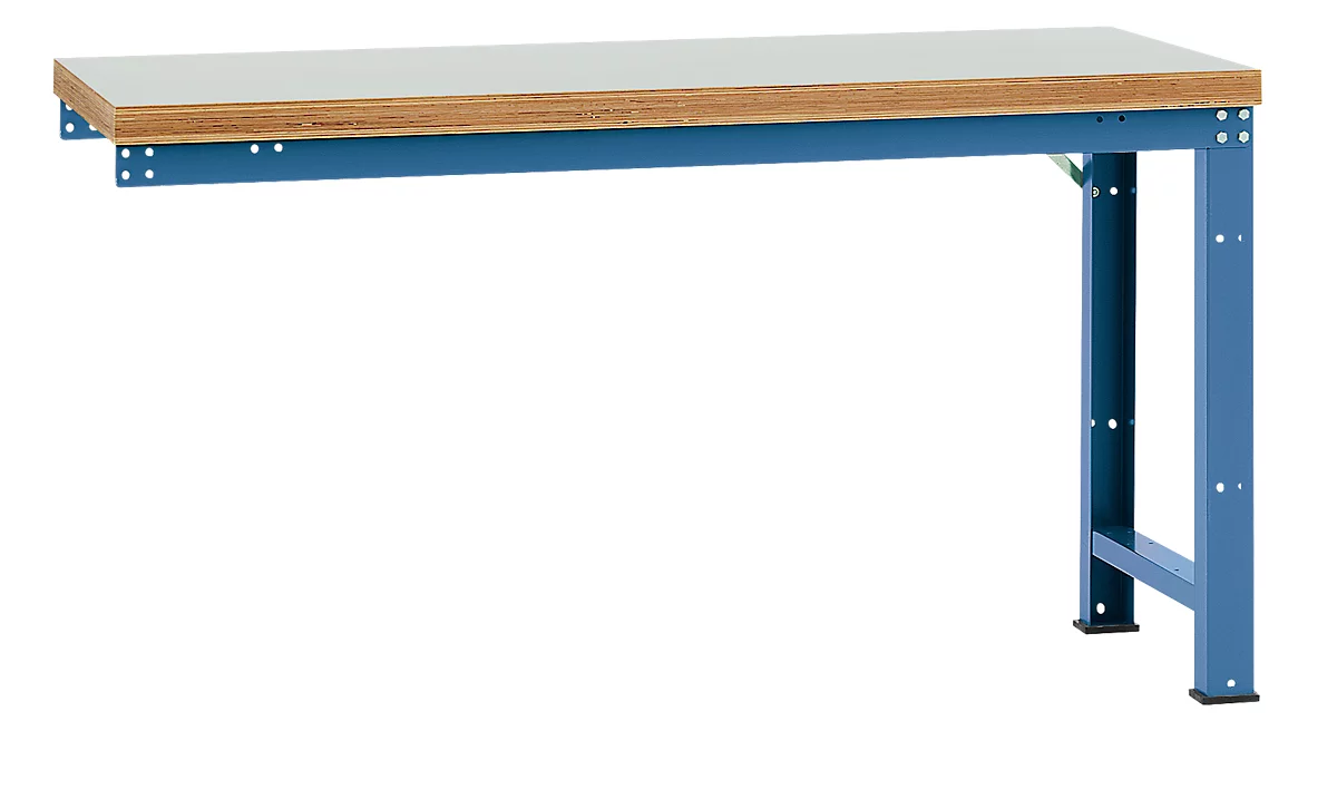 Manuflex Anbauwerkbank Profi Standard, Tischplatte Kunststoff, 1750 x 700 mm, brillantblau